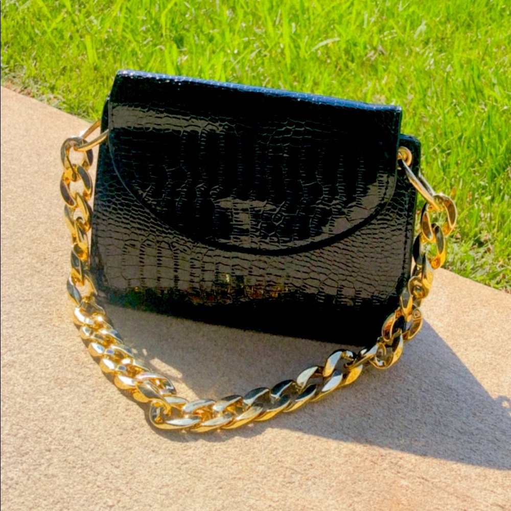 Croc black handbag
